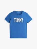 Tommy Logo Ringer T-Shirt - Fossil Blue #XW06123 - Image 2