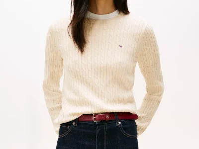 Cable Knit Sweater-Beige