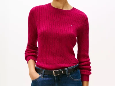 Cable Knit Sweater-Italian Wine