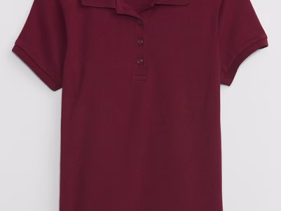 Girl Kids Uniform Stretch Pique Polo Shirt - Red Delicious