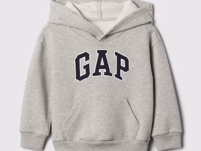 babyGap Relaxed Logo Hoodie - Gray And White Marl