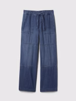 High Rise Seamed Wide-Leg Pull-On Jeans (REGULAR FIT) - Dark Wash Indigo - Image 2