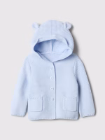Baby Bear Garter Cardigan- Serene Blue