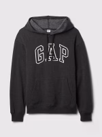 Relaxed Gap Logo Zip Hoodie-Charcoal Heather Gray - Image 3