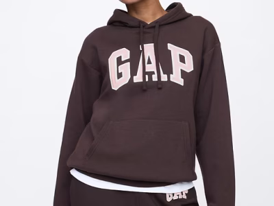 Relaxed Gap Logo Zip Hoodie-Turkish Coffee