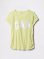 Girl Kids Ruched Gap Logo T-Shirt - Citron Yellow