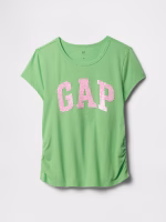 Girl Kids Ruched Gap Logo T-Shirt - Julep Green