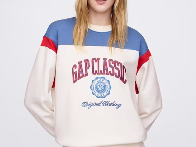VintageSoft Gap Logo Tunic Sweatshirt - New Off White