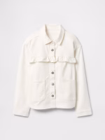 Girl Kids Relaxed Ruffle Denim Shirt Jacket - New Off White