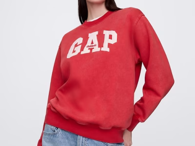 VintageSoft Gap Logo Tunic Sweatshirt- Modern Red