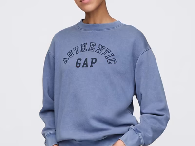 VintageSoft Gap Logo Tunic Sweatshirt- Bainbridge Blue