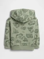 babyGap Relaxed Logo Hoodie - Desert Sage Green Construction #745729 - Image 3