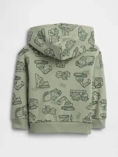 babyGap Relaxed Logo Hoodie - Desert Sage Green Construction #745729 - Image 3