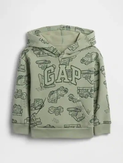 babyGap Relaxed Logo Hoodie - Desert Sage Green Construction #745729 - Image 1