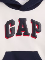 babyGap Relaxed Logo Colorblock Hoodie - Tapestry Navy #779191 - Image 2
