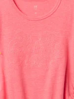 Girl Kids Ruched Gap Logo T-Shirt - Sassy Pink - Image 2