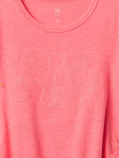 Girl Kids Ruched Gap Logo T-Shirt - Sassy Pink - Image 2