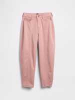 Kids High Rise Seamed Barrel Jeans - Antique Pink