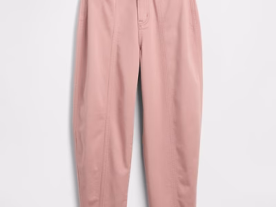 Kids High Rise Seamed Barrel Jeans - Antique Pink