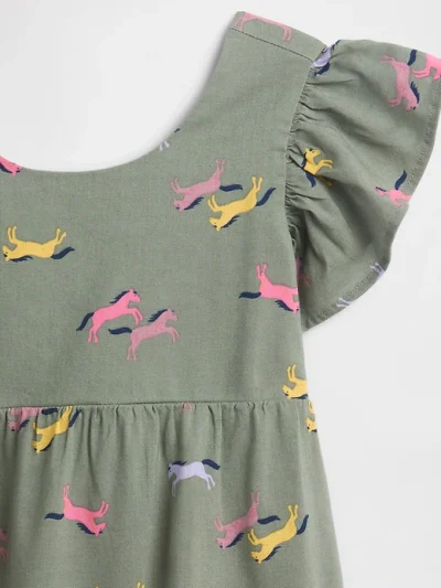 babyGap Flutter Sleeve Tie-Back Dress - Mesculen Green #816951 - Image 2
