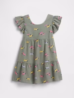 babyGap Flutter Sleeve Tie-Back Dress - Mesculen Green #816951