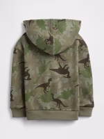 babyGap Relaxed Logo Hoodie - Mesculen Green Dinosaurs #820880 - Image 3