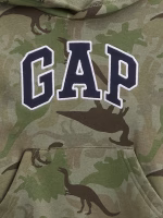 babyGap Relaxed Logo Hoodie - Mesculen Green Dinosaurs #820880 - Image 2