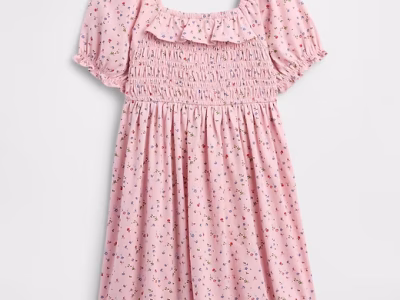 babyGap Smocked Puff Sleeve Dress - Pure Pink Flowers