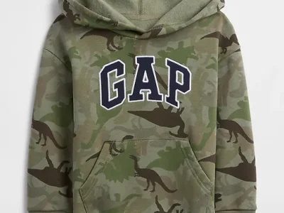 babyGap Relaxed Logo Hoodie - Mesculen Green Dinosaurs #820880