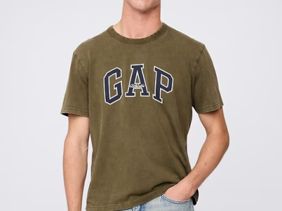Gap Arch Logo T-Shirt (FIT REGULAR) - Green Olive
