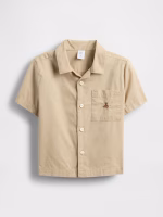 Baby & Toddler Organic Cotton Poplin Cabana Shirt - Beige - Image 2