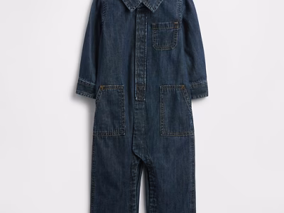 Baby Denim Utility One-Piece - Medium Indigo
