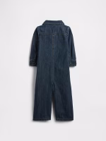 Baby Denim Utility One-Piece - Medium Indigo - Image 3