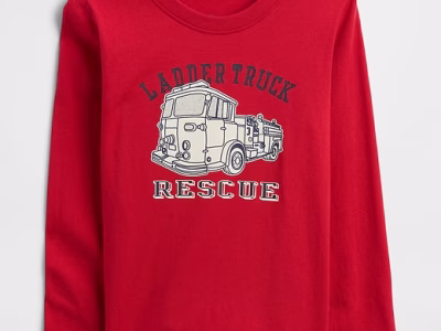 babyGap Graphic T-Shirt-Modern Red Firetruck