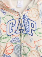 babyGap Relaxed Logo Zip Hoodie - Flurry Beige Sports #821056 - Image 2