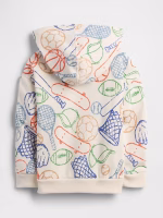 babyGap Relaxed Logo Zip Hoodie - Flurry Beige Sports #821056 - Image 3