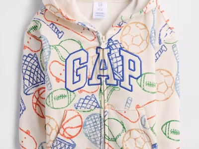 babyGap Relaxed Logo Zip Hoodie - Flurry Beige Sports #821056