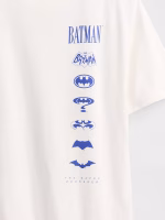 Kids Batman Relaxed Graphic T-Shirt - New Off White - Image 2