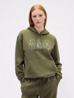 Relaxed Gap Logo Zip Hoodie- New Army Green