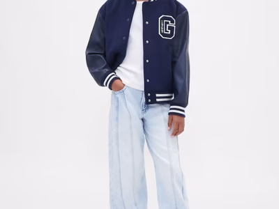 Kids Low Rise Stride Seamed Wide(Regular)-Leg Jeans- Medium Wash