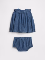 Baby Denim Two-Piece Outfit Set - Medium Indigo - Image 3
