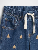 babyGap Pull-On Original Straight Jeans - Medium Wash Bears - Image 2