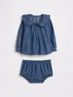 Baby Denim Two-Piece Outfit Set - Medium Indigo