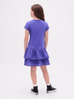 Kids Drop-Waist Ruffle Dress - Blue Iris - Image 3