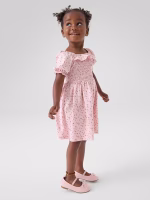 babyGap Smocked Puff Sleeve Dress - Pure Pink Flowers - Image 4