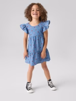 babyGap Flutter Sleeve Tie-Back Dress - Chambray Polka Dot #816951 - Image 4