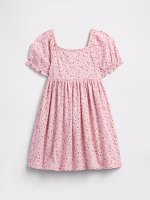 babyGap Smocked Puff Sleeve Dress - Pure Pink Flowers - Image 3