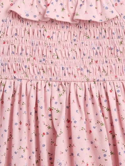 babyGap Smocked Puff Sleeve Dress - Pure Pink Flowers - Image 2
