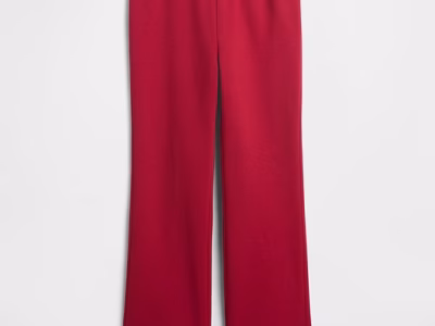 Kids Relaxed Gap Logo Bootcut Joggers-Burgundy Sled