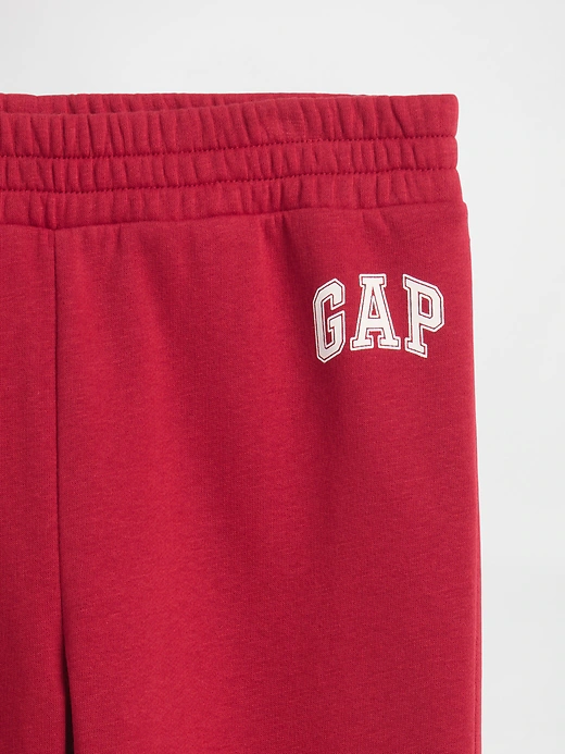 cn60212296 Kids Relaxed Gap Logo Bootcut Joggers-Burgundy Sled - Image 2
